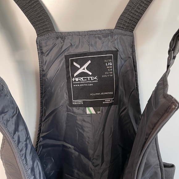Arctic Youth Insulated Bib Overalls Charcoal Size Large NWT - Picture 6 of 9